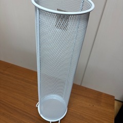【新品未使用】スチール製 白の傘立て 直径14cm×高さ51cmの画像