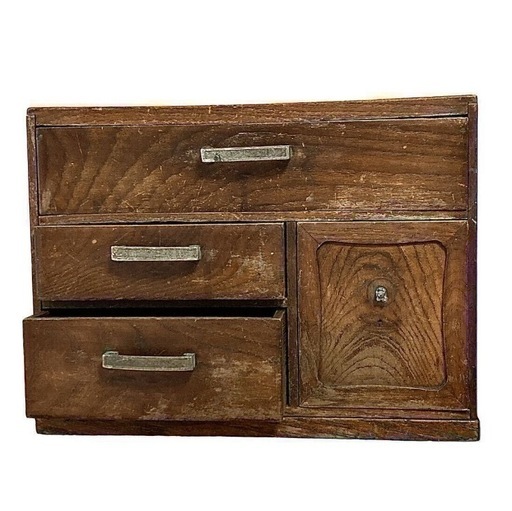 GMIS51○薬箱 小引き出し 収納家具 木製 昭和レトロ 小箪笥 時代箪笥 昭和レトロ 木製小物入れ】古民家 薬箪笥 裁縫箱 ビンテージ