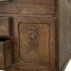 【昭和レトロ 木製小物入れ】古民家 薬箪笥 裁縫箱 ビンテージ インテリア収納箱 木製 和家具 卓上 箪笥 小引き出し/アンティーク/ジャンクの画像