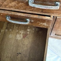 【昭和レトロ 木製小物入れ】古民家 薬箪笥 裁縫箱 ビンテージ インテリア収納箱 木製 和家具 卓上 箪笥 小引き出し/アンティーク/ジャンクの画像
