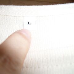 無印良品　良品計画　ホワイト×グリーンストライプ ミニワンピース Lサイズ綿100%の画像