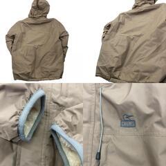 186000 CHUMS ネックウォーマー付 WINDSTOPPER リバーシブル マウンテンパーカー ウインドストッパー ch04-1350  S ベージュ ホワイト [0000000000755]の画像