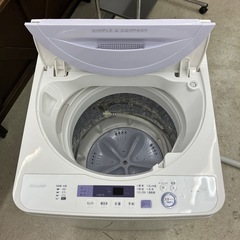 T2509-351 SHARP 洗濯機 ES-GE5A-V 2017年製 動作確認済み 5.5kg キズ汚れ有りの画像