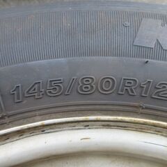 軽トラック用 145/80R12LT トラックタイヤ 4本ホイール付きの画像