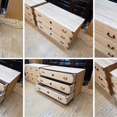 I32　桐　三段箪笥　２個セットの画像