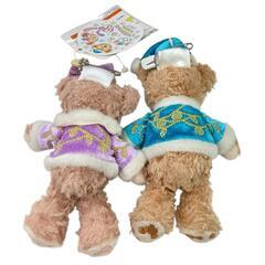 186001 現状品 Disney ディズニー 東京ディズニーリゾート 冬 クリスマス ダッフィー ぬいぐるみ バッジ キーホルダー ４点 まとめ売り タグ付きあり [0000000000775]の画像