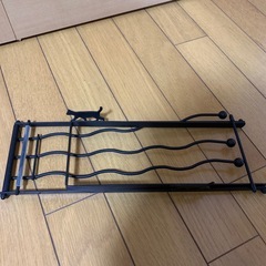 黒猫シルエット折りたたみフキン掛け の画像