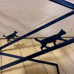 黒猫シルエット折りたたみフキン掛け の画像