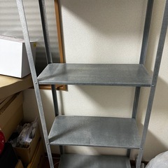 【〜9/28まで】IKEA イケア HYLLIS 4段ラック シルバー スチールラック 収納棚 （2つあります！）の画像