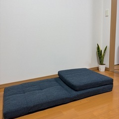 座椅子 リクライニング座椅 マットレス兼用 フロアソファ 麻布素材 折り畳み式の画像