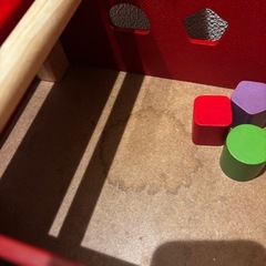 手押し車　カタカタ　乗用おもちゃ　木製　消防車型はめ　積み木の画像