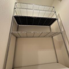 メタルラック、スチールラック(CUSTOM 幅115cm 4段 クローム)の画像