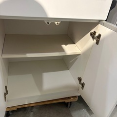 配送可【大川家具】【食器棚 ホワイト】※少々ダメージ強★ クリーニング済 【管理番号12309】桒の画像