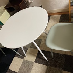 【LOWYA】ダイニング3点セット 円形 2人掛け ダイニングセット チェア テーブルの画像