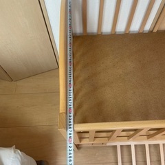 収納たっぷりベビーベッドです。の画像
