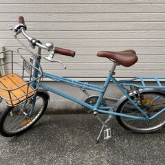 【値下げ中】自転車 ミニベロ（20型） ブルーグレー シティサイクル ママチャリの画像