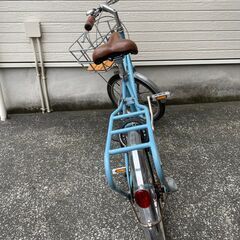 【値下げ中】自転車 ミニベロ（20型） ブルーグレー シティサイクル ママチャリの画像