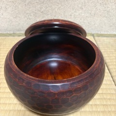 木製　菓子鉢　蓋付き　の画像