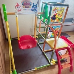 アンパンマン　ジャングルジム　取扱説明書付き　ブランコ　滑り台　おかたづけブランコパークの画像
