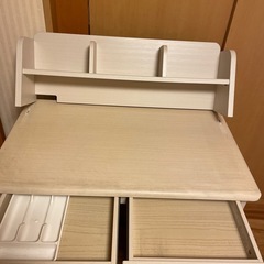 ニトリ学習机.収納box.椅子セット売りの画像