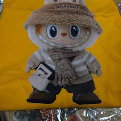LABUBU ラブブ 半袖 Tシャツ オレンジ Lサイズの画像