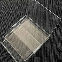 無印良品　重なるアクリルケース２段フタ付引出・大　幅２５．５×奥行１７×高さ９．５ｃｍの画像