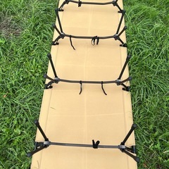 WAQ 2WAY WIDE COT ２WAYワイドコット コット キャンプ用コット キャンプベッド 幅広ハイロー 折りたたみ 幅80cm (TAN(タン))の画像