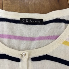 レディース　秋服　サイズＭ　ニット　ボーダー　カーディガン　の画像
