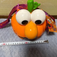 エルモ お菓子入れ ポップコーンバケツオレンジ色の画像