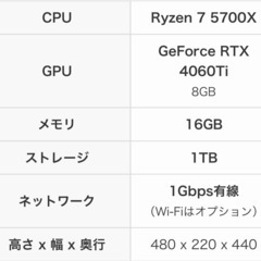 ゲーミングPCの画像
