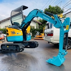 クボタ RX-153S ミニ油圧ショベル・1343時間・1.5tクラス・倍速・マルチ(4Way)・キャタ幅調整【下取りOK】の画像
