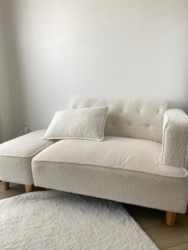 美品✨️カウチソファ/2人用ソファー/オットマン付き