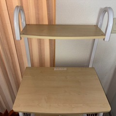 【美品／10/2(木)まで】レンジ台付き収納棚／コンセント2口／キャスター付き／使用半年の画像