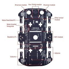 プラモデルパーツ4 TTモーター付き4WDロボットシャーシキットの画像