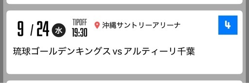 琉球ゴールデンキングス　観戦チケット