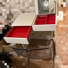 【IKEA】BRIMNES ドレッサー＋TOBIAS クリアチェア セット（引き取り限定）の画像