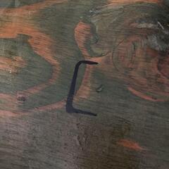 机 ハンドメイド 大工 手仕事 オスモカラー グリーン 引き出し付 中古の画像