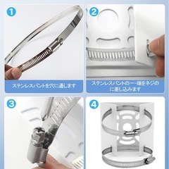 【美品】防犯カメラ 取付金具 穴あけ不要 屋外 円柱 角柱 フルセットの画像