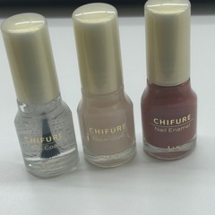 CHIFURE ちふれ ネイルカラー 3本セット ベースコート トップコートの画像