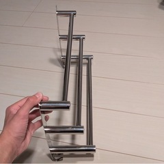 伸縮式タオルハンガー 3段 ステンレス 軽量665g　おしゃれ【未使用】の画像
