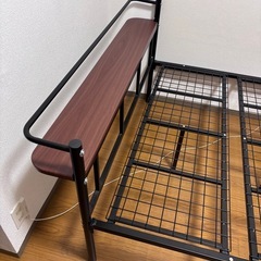 WLIVE パイプベッド セミダブル ACH622 スチール製 ブラック説明書付の画像