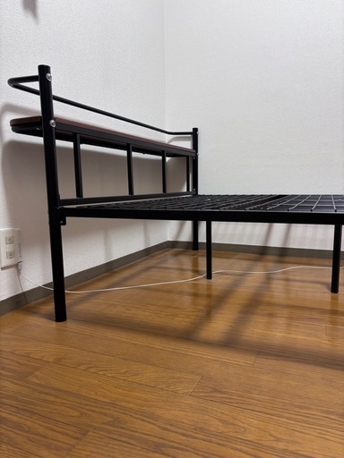 WLIVE パイプベッド セミダブル ACH622 スチール製 ブラック説明書付