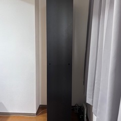 vintage 黒い木製本棚 6段の画像