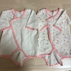 西松屋60〜70サイズ新生児コンビスナップ長肌着秋冬厚手女の子まとめ売り8点長袖の画像