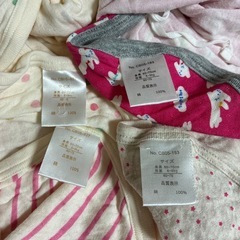 西松屋60〜70サイズ新生児コンビスナップ長肌着秋冬厚手女の子まとめ売り8点長袖の画像