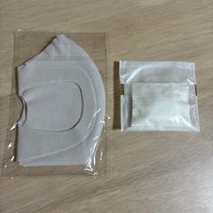 布マスク　グレー　コットン　ヘアバンド　アメニティの画像