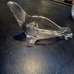 東洋佐々木硝子　SASAKI Crystal オットセイ　リス　置物　ガラスの置物　小物入れの画像