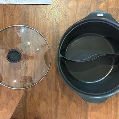 二色鍋 28cm IH対応 ステイドリーム ふっ素加工 ガラス蓋付の画像