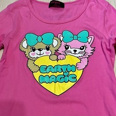 【EARTH MAGIC】長袖160ピンクトップスtシャツ平成y2kレトロギャルの画像
