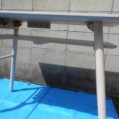 【配送出来ます】使用頻度少　高さ調整　折り畳みテーブル　ヤマシロ　90ｘ50cm（近くなら配送も可能です。宅配もお問合せ下さい）の画像